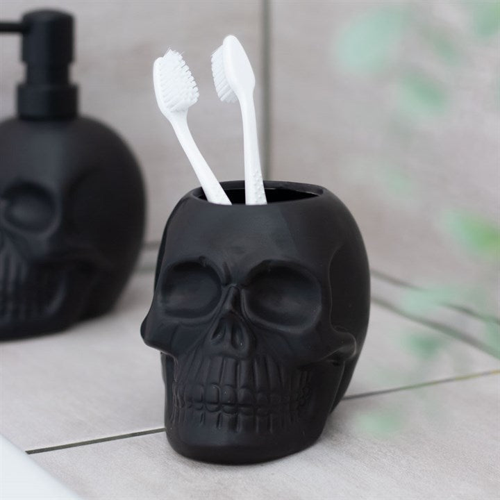 Eleanoras BLACK SKULL TOOTHBRUSH HOLDER Bathroom Accessories