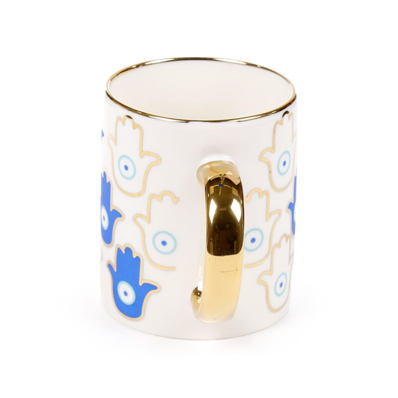Evil Eye Hand Porcelain Mug