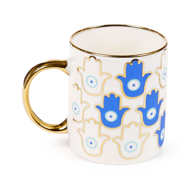 Evil Eye Hand Porcelain Mug