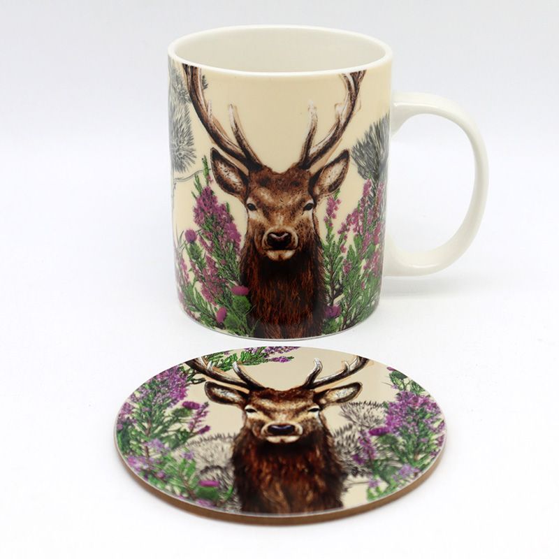 Eleanoras WILD STAG MUG & COASTER SET Mugs