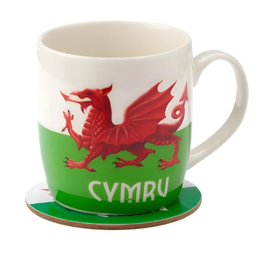 Eleanoras WALES WELSH DRAGON MUG & COASTER SET Mugs