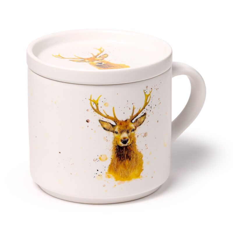 Stag Porcelain Mug & Coaster Lid Set
