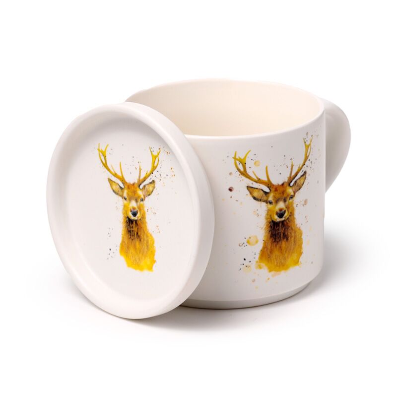 Eleanoras Stag Porcelain Mug & Coaster Lid Set Mugs