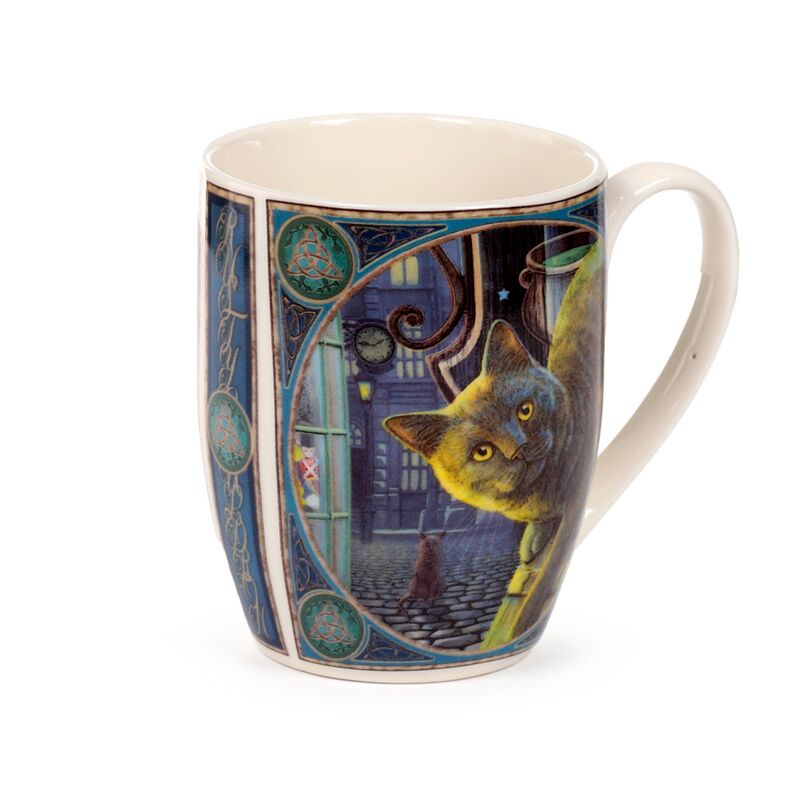 Eleanoras Lisa Parker Rusty Cauldron Cat Porcelain Mug Mugs