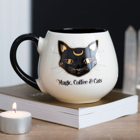 MAGIC, COFFEE & CATS ROUNDED MUG Mugs from Eleanoras