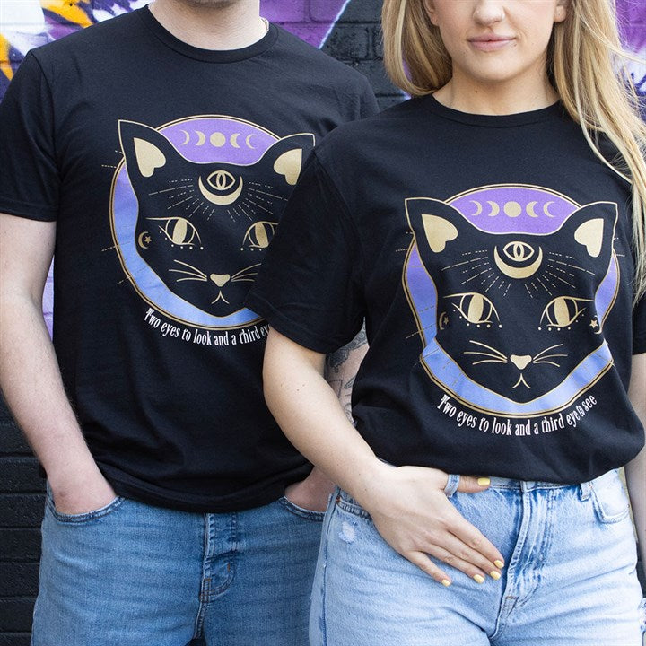 Eleanoras Mystic Mog Black Cat Unisex T-shirt Size XL 