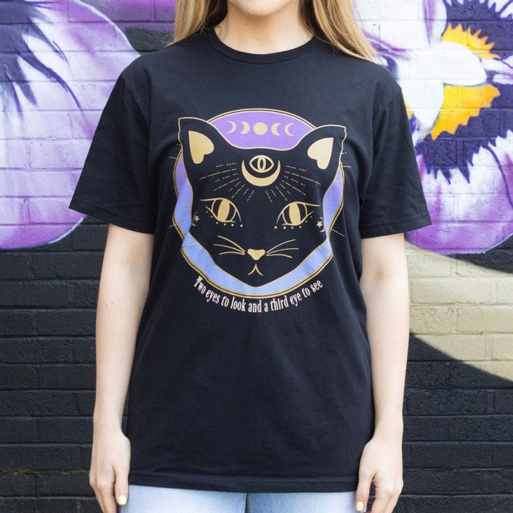 Eleanoras Mystic Mog Black Cat Unisex T-shirt Size XL 
