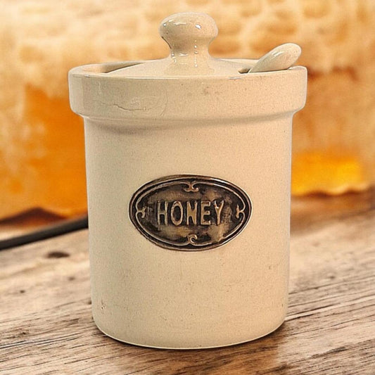 Eleanoras CERAMIC HONEY JAR WITH SPOON Storage Jars