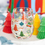 Eleanoras Nostalgic Christmas Print Stemless Glass Glassware