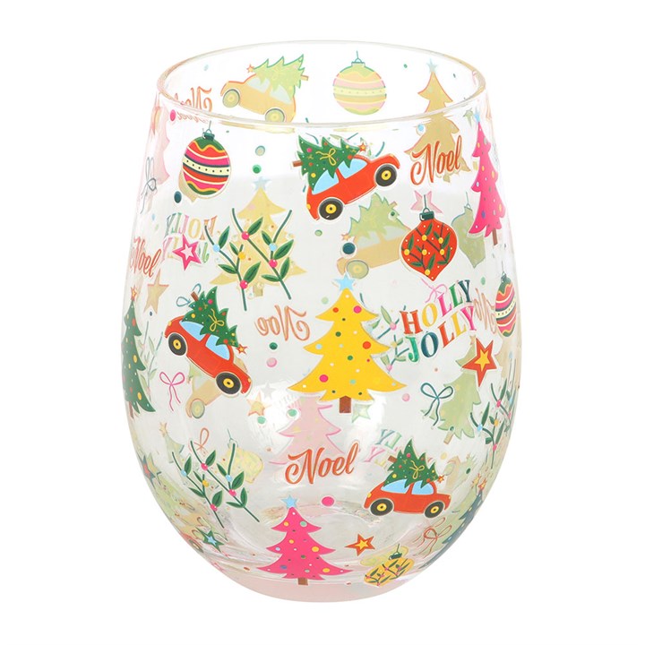Eleanoras Nostalgic Christmas Print Stemless Glass Glassware