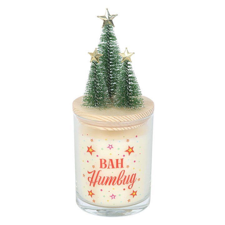 Bah Humbug Orange & Clove Glass Candle with Tree