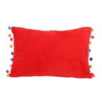Eleanoras Red Holly Jolly Cushion with Pom Poms Cushions & Covers