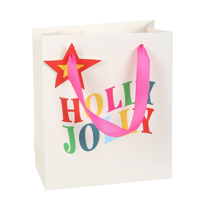 Eleanoras 23cm Holly Jolly Gift Bag Gift Bags
