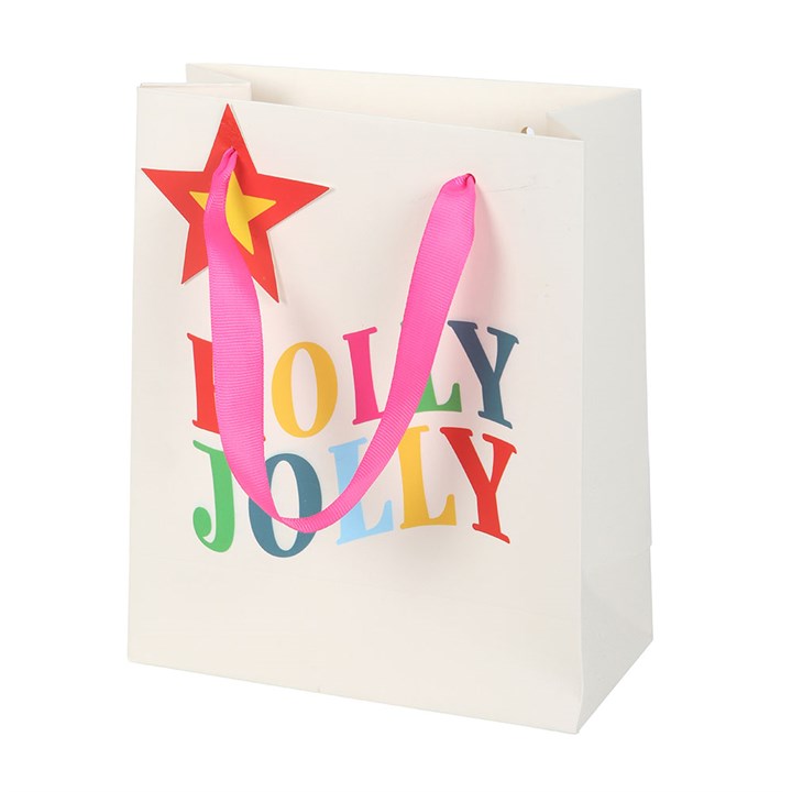 Eleanoras 23cm Holly Jolly Gift Bag Gift Bags