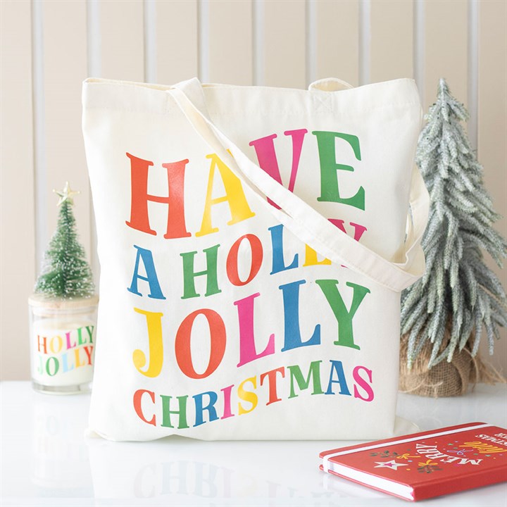 Eleanoras Holly Jolly Christmas Polyester Tote Bag 