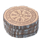 Set of 4 Norse Mythology Wood Slice Coasters
