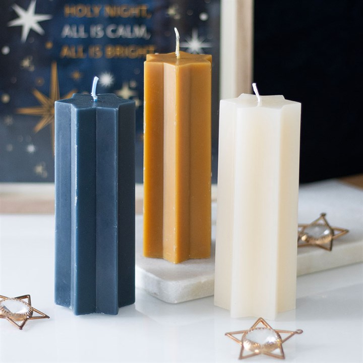Cream Starry Night Star Shaped Taper Candle