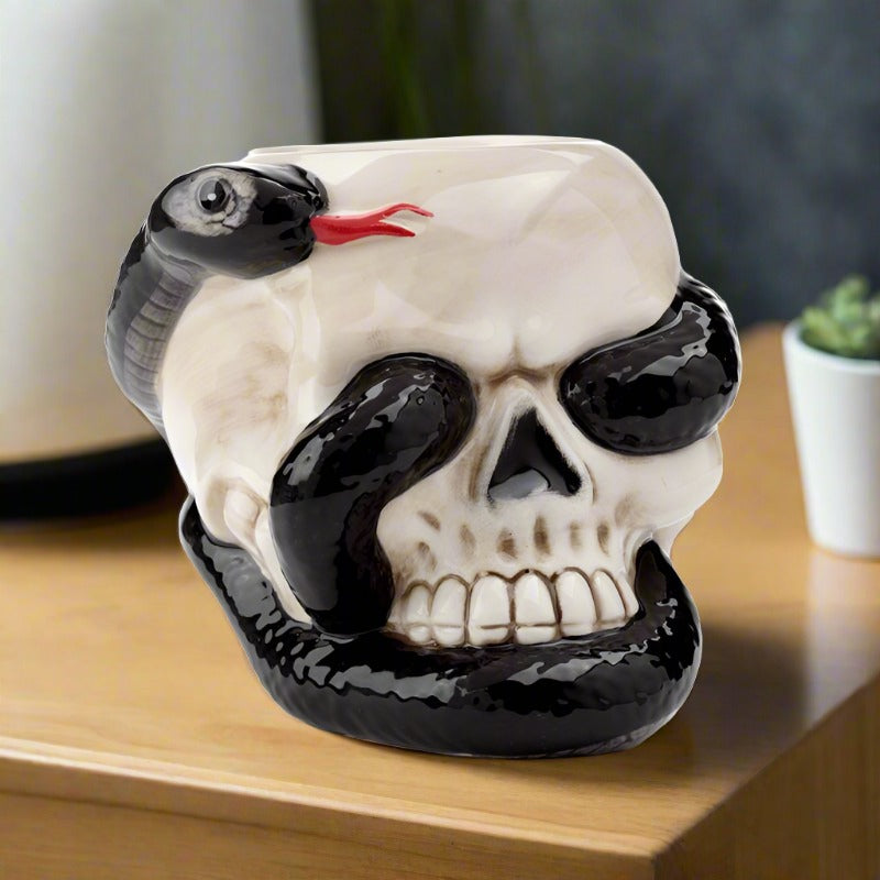 Eleanoras Coiled Snake and Skull  Shaped Oil Burner Oil Burners