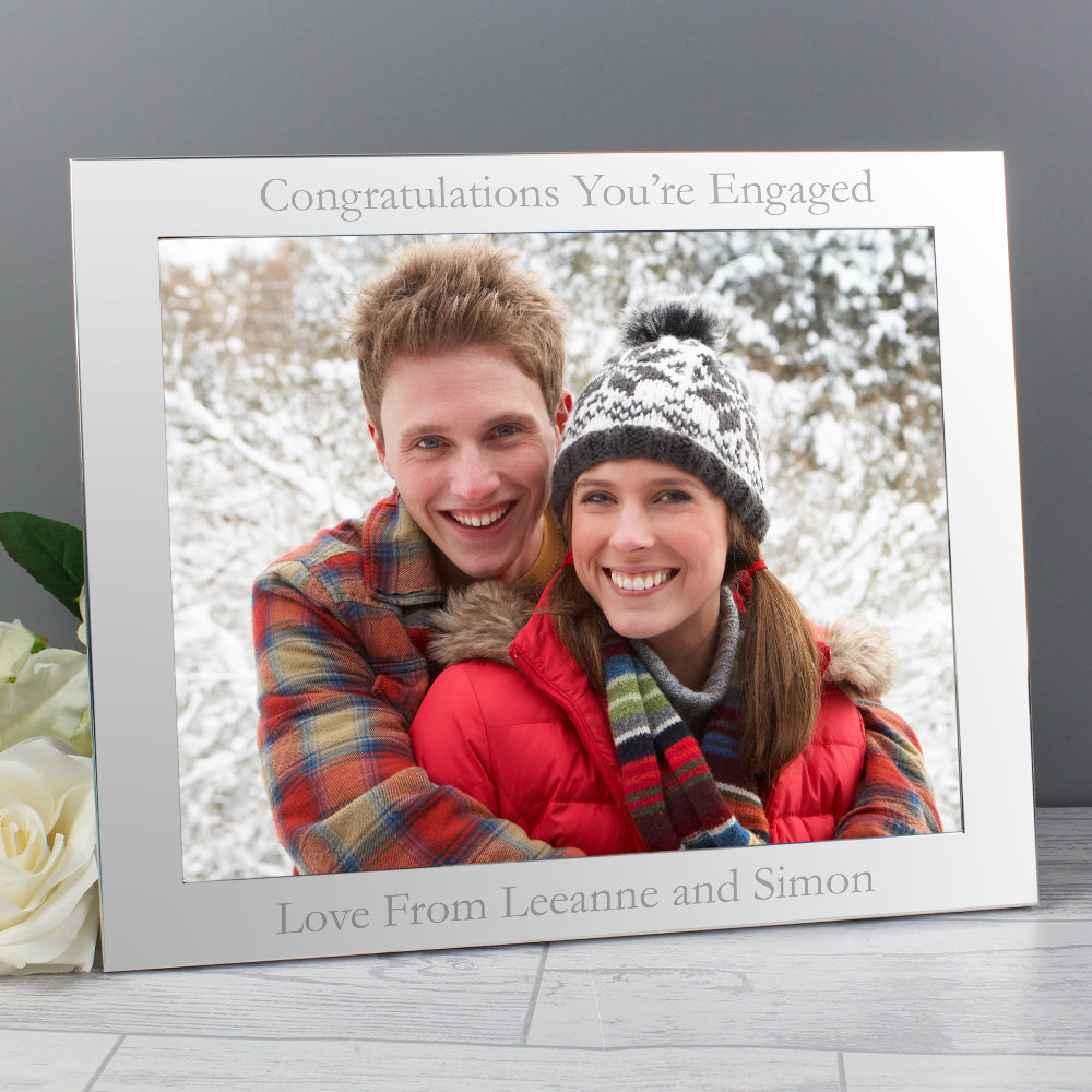 Eleanoras ENGAGEMENT SILVER LANDSCAPE PERSONALISED PHOTO FRAME Photo Frames