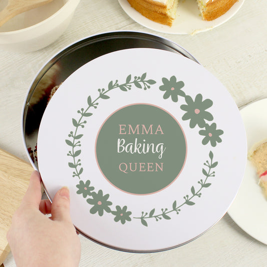 Eleanoras FLORAL PERSONALISED CAKE TIN Cake Tins