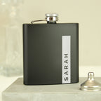 Eleanoras Personalised Name Black Hip Flask Hip Flasks