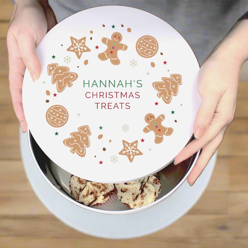 Eleanoras CHRISTMAS COOKIES PERSONALISED CAKE TIN Cake Tins