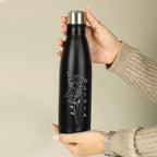 Eleanoras FLORAL BLACK METAL INSULATED DRINKS BOTTLE Bottles & Flasks