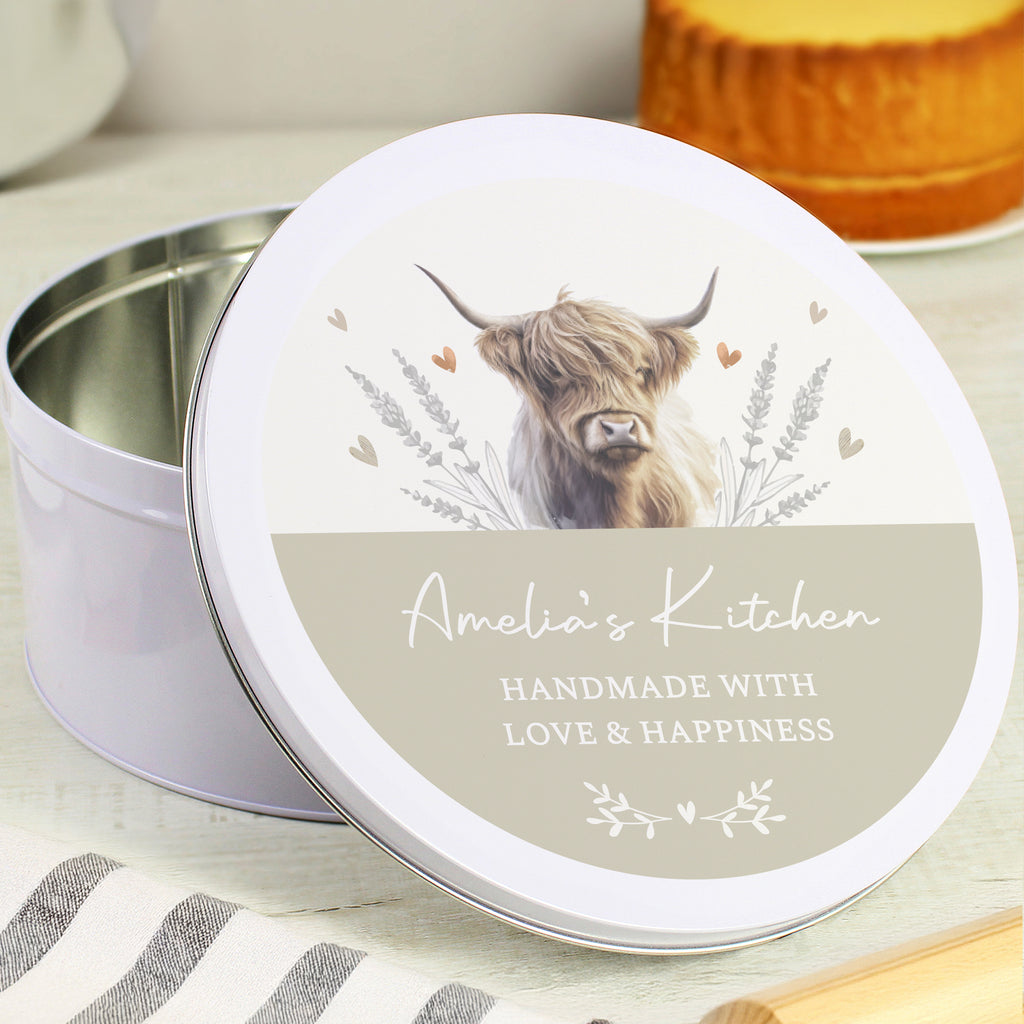 Eleanoras Personalised Highland Cow Cake Tin Cake Tins