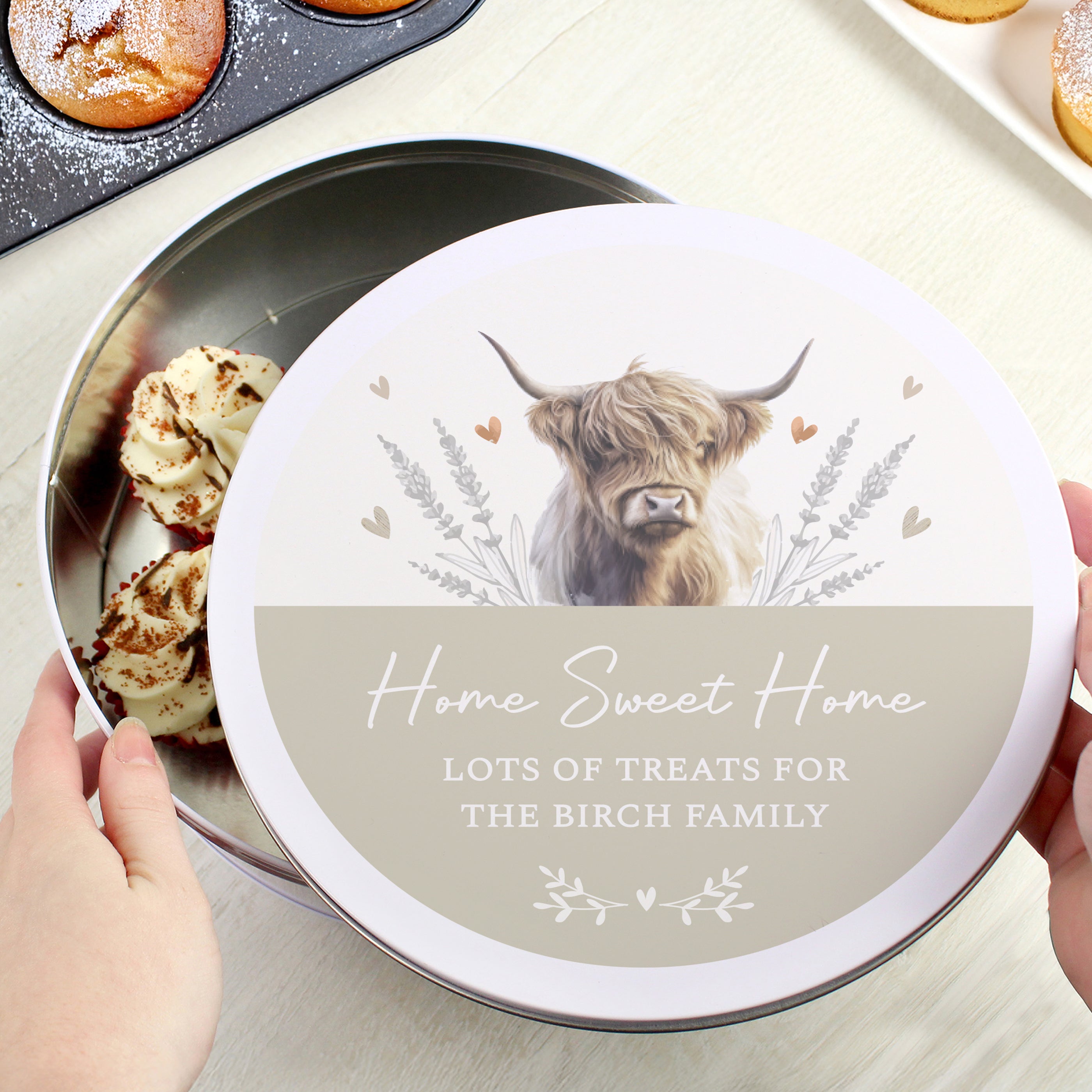Eleanoras Personalised Highland Cow Cake Tin Cake Tins