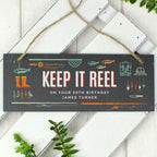 Eleanoras Personalised "Keep It Reel" Printed Hanging Slate Plaque Signs & Plaques