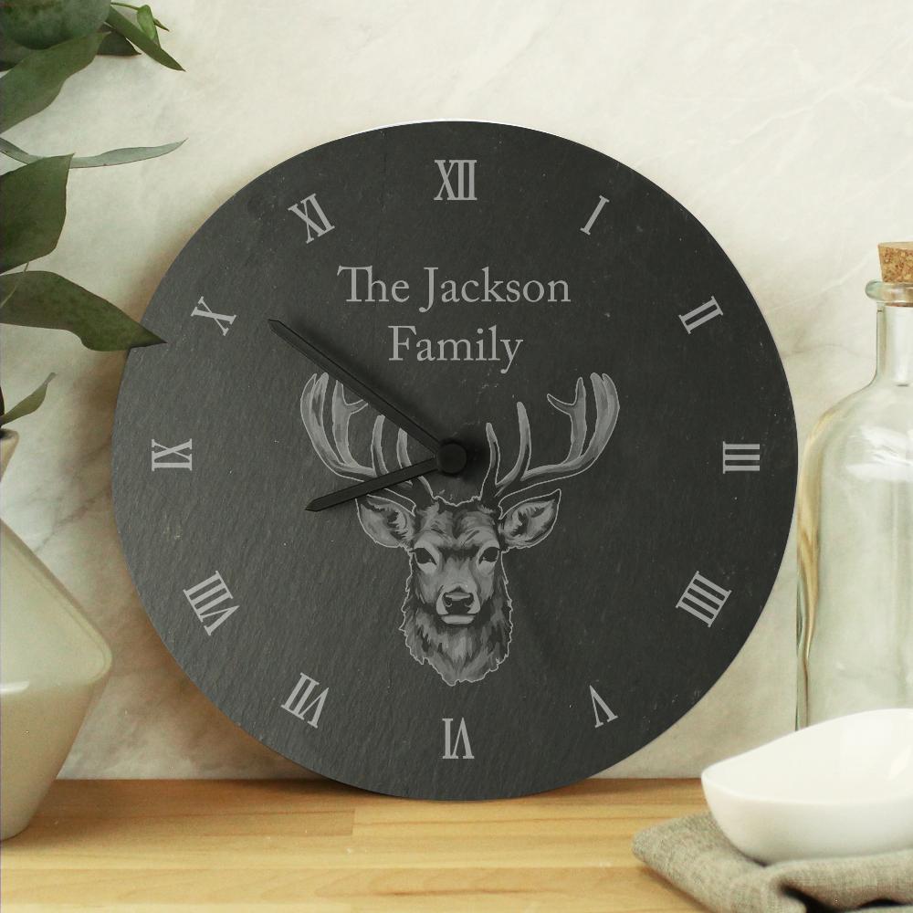 STAG SLATE CLOCK