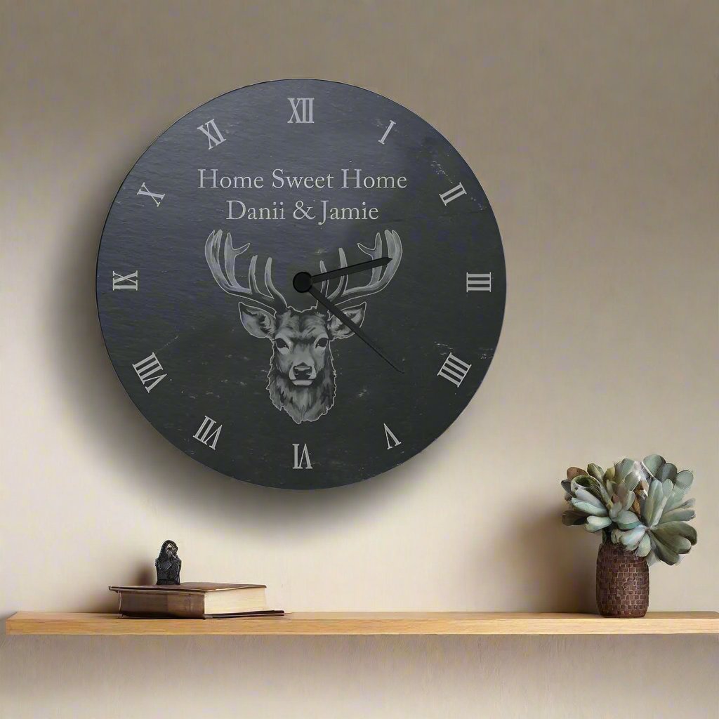 STAG SLATE CLOCK