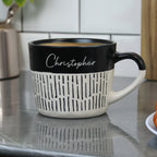 Personalised Black Dipped Dash Ceramic Mug