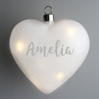 Eleanoras Personalised Name Only LED Hanging Glass Heart 