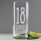Eleanoras Personalised Big Age Hi Ball Glass Glassware