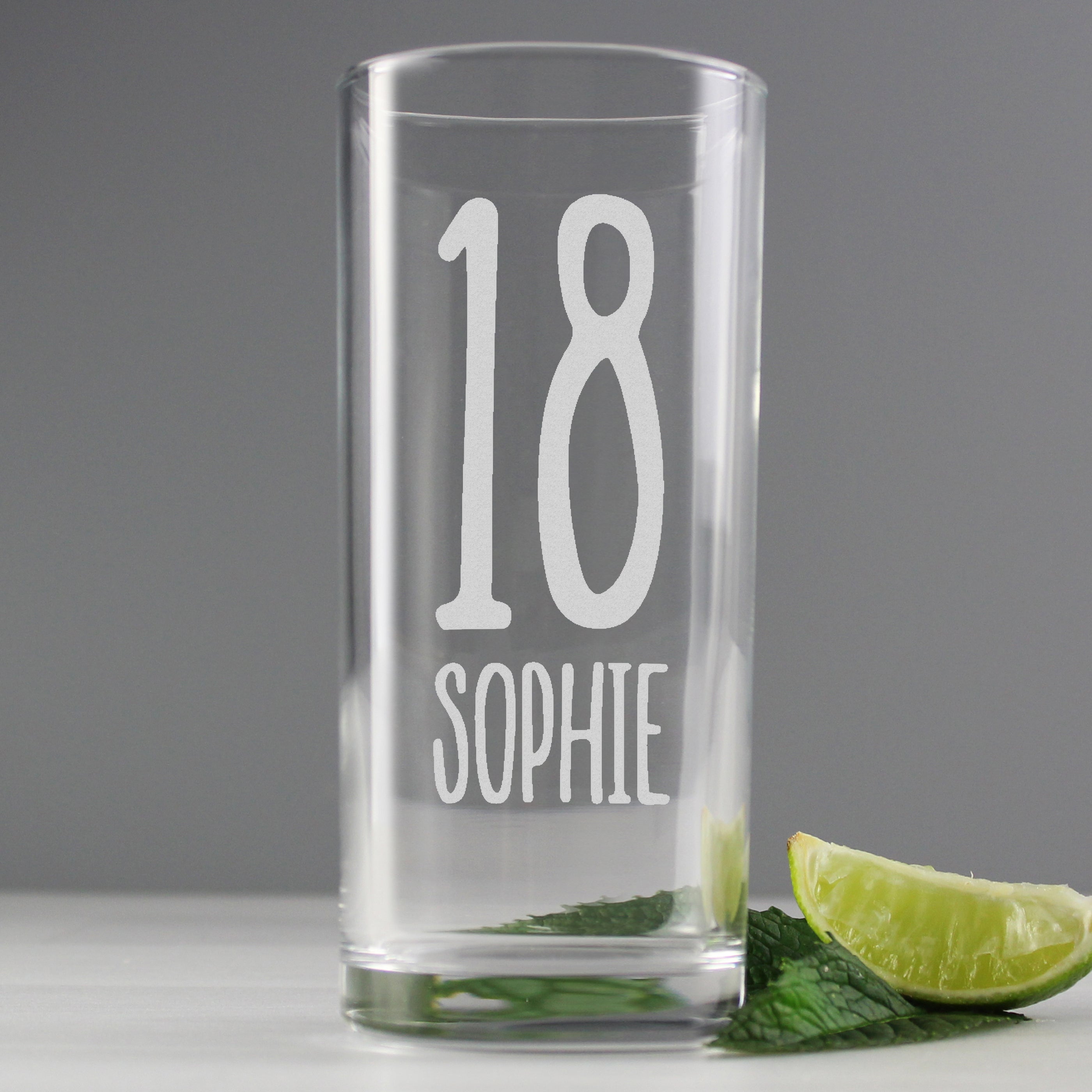 Eleanoras Personalised Big Age Hi Ball Glass Glassware