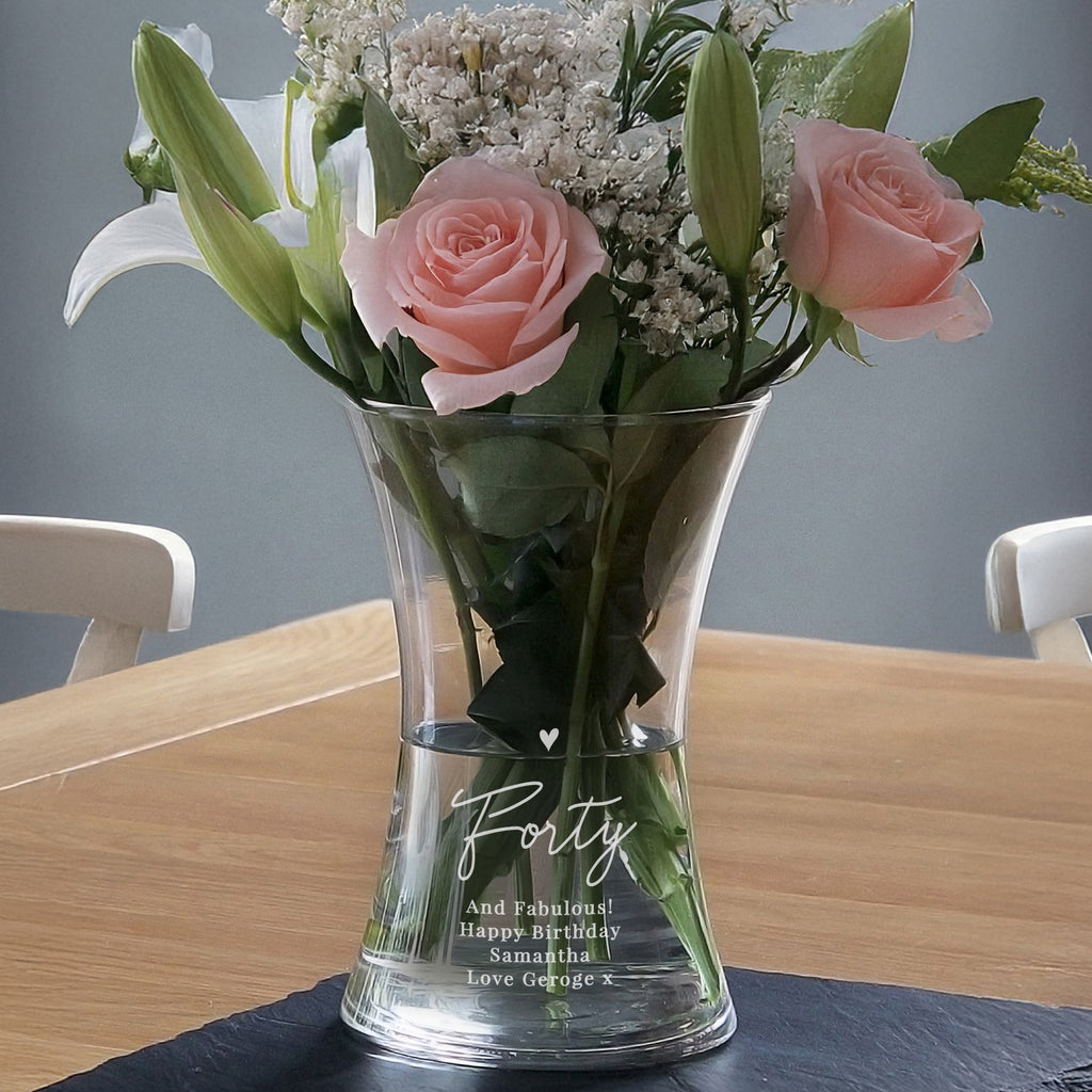 Eleanoras Personalised Big Age Glass Vase Vases