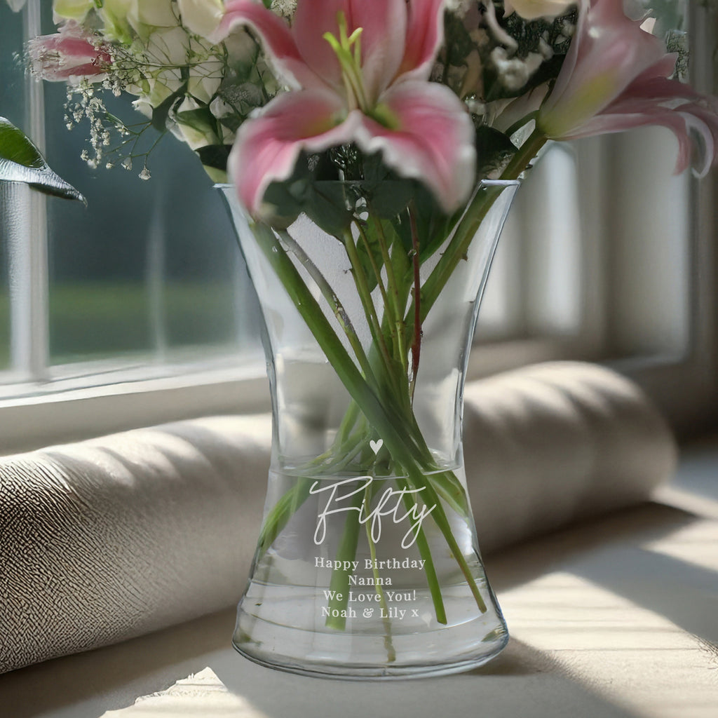 Eleanoras Personalised Big Age Glass Vase Vases