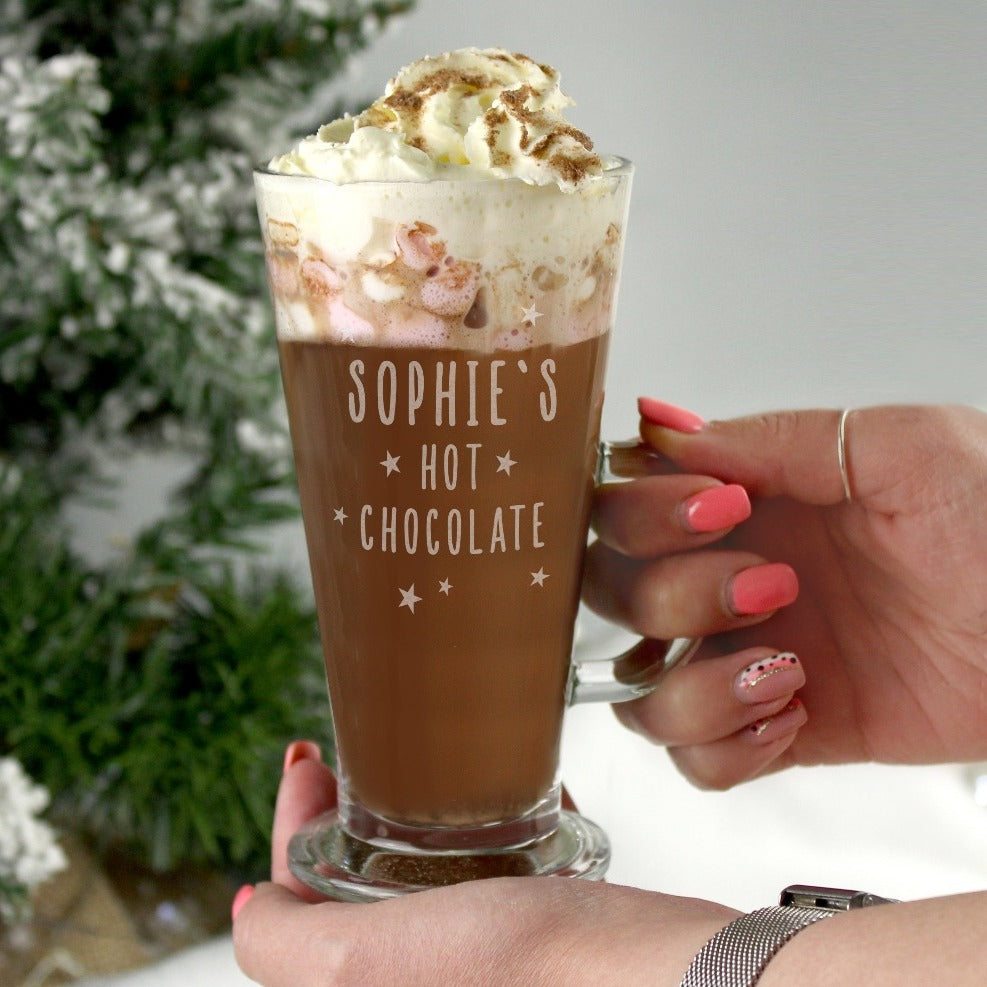 Eleanoras STARS HOT CHOCOLATE PERSONALISED LATTE GLASS Glassware