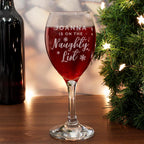Eleanoras Personalised On The Naughty List Wine Glass Glassware