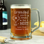 Eleanoras Personalised Simply The Best Grandad Pint Tankard Glassware