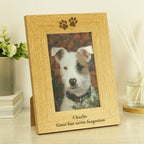 Eleanoras Personalised Oak Finish 6x4 Paw Prints Photo Frame Photo Frames, Albums & Guest Books