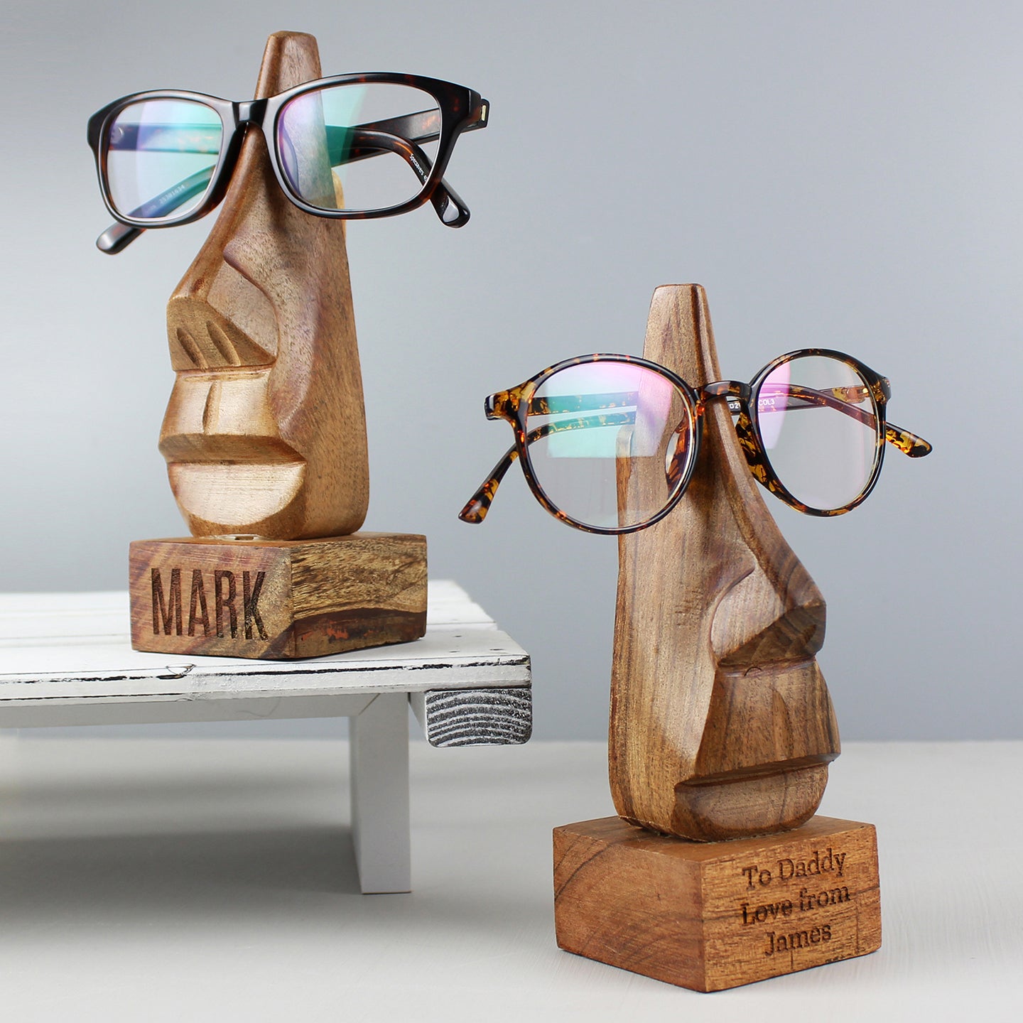 Personalised  Wooden Nose-Shaped Glasses Holder