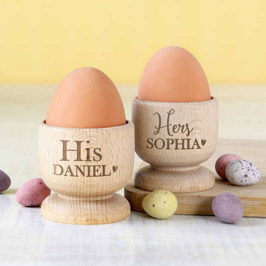 Eleanoras Couples Wooden Egg Cup Set Egg Cups & Storage