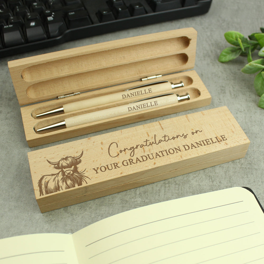  Highland Cow Pen Set Graduation Gift