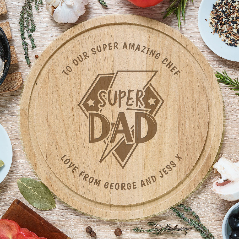 Eleanoras Personalised Super Dad Chopping Board Chopping Boards
