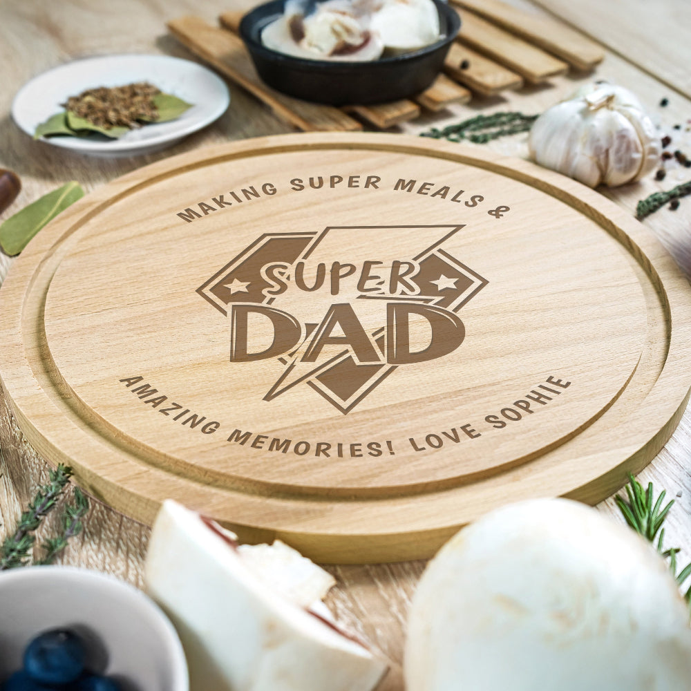 Eleanoras Personalised Super Dad Chopping Board Chopping Boards