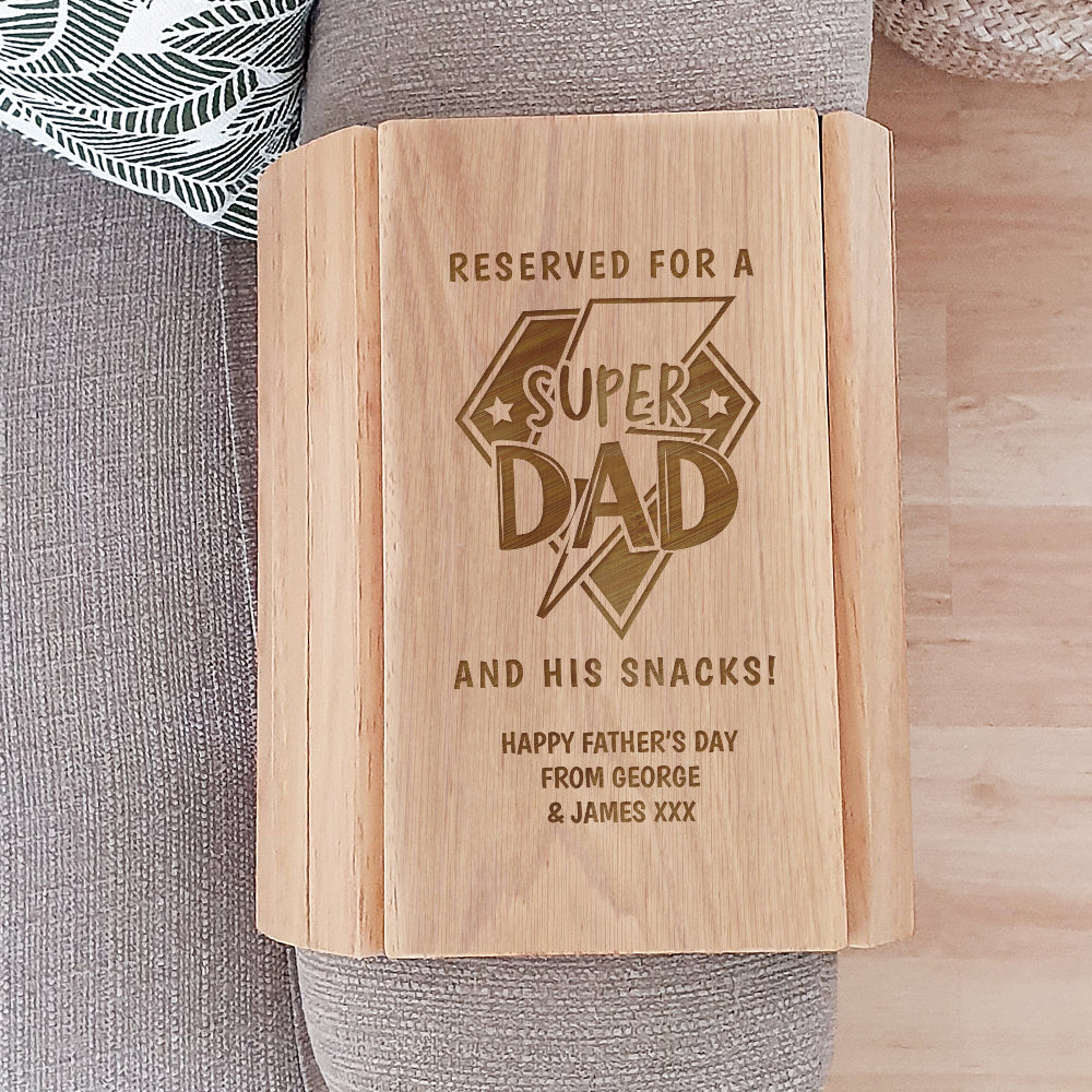 Eleanoras Personalised Super Dad Sofa Tray Serveware
