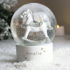 Eleanoras Personalised Rocking Horse Glitter Snow Globe Snow Globes