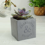 Eleanoras Personalised Ampersand Couples Concrete Plant Pot Plant Pots